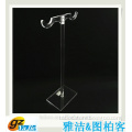 clear tabletop acrylic bag hanger with 2 sided hooks